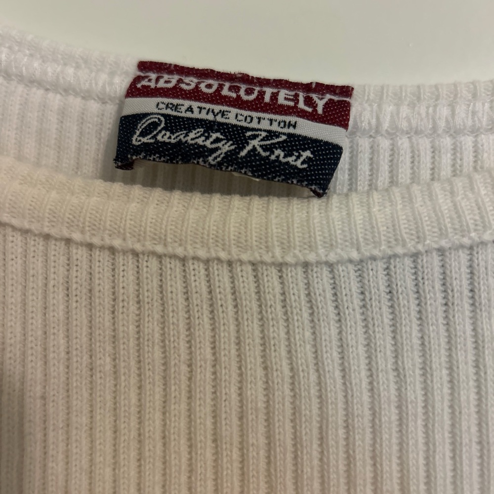 Absolutely White Ribbed Short Sleeve Top - Picture 2 of 4